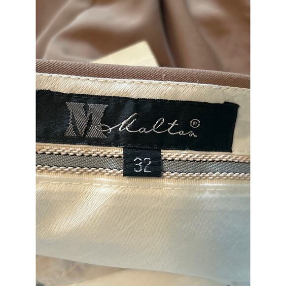 NWT Maltos Men's Dress Pants Cocoa Color Pleats Cuffs size 32 x 31 - Picture 5 of 7